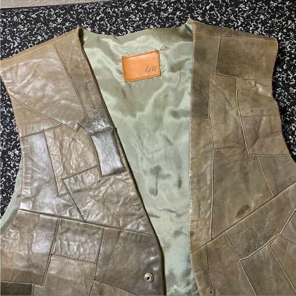 One of a kind Leather Patch Vest - Picture 12 of 12